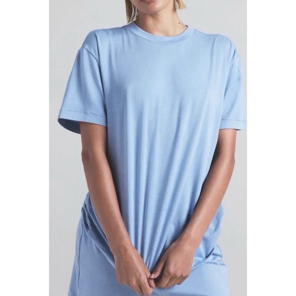Skims Boyfriend Short Sleeve T-Shirt Marina Blue Sz Medium Cozy Loungewear Soft